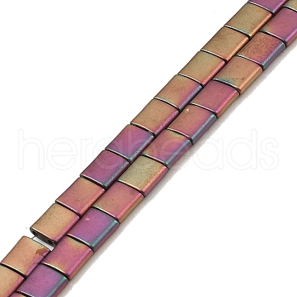 Electroplated Frosted Non-magnetic Synthetic Hematite Beads Strands G-G089-B01-07-1