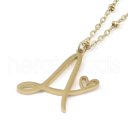 304 Stainless Steel Pendant Necklaces NJEW-H029-02G-A-1
