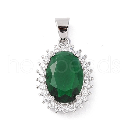 Brass Micro Pave Cubic Zirconia Pendants ZIRC-I066-05A-03-1