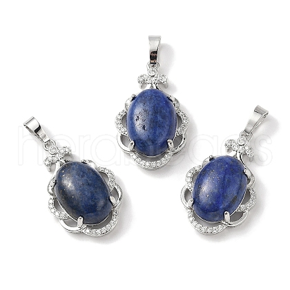 Natural Lapis Lazuli Dyed Oval Pendants G-NH0025-15P-25-1