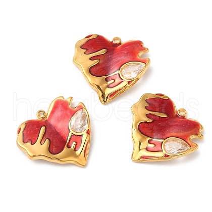 304 Stainless Steel Enamel Pendants STAS-K256-07G-01-1