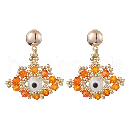 Glass Seed Beads Stud Earrings EJEW-MZ00270-04-1