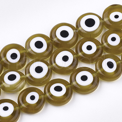 Handmade Evil Eye Lampwork Beads Strands LAMP-S191-02D-07-1