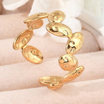 304 Stainless Steel Open Cuff Rings for Women RJEW-A056-02G-1