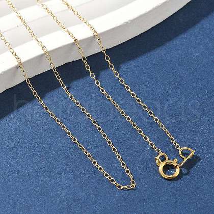 Brass Cable Chain Necklaces for Women Men NJEW-Z068-01G-1