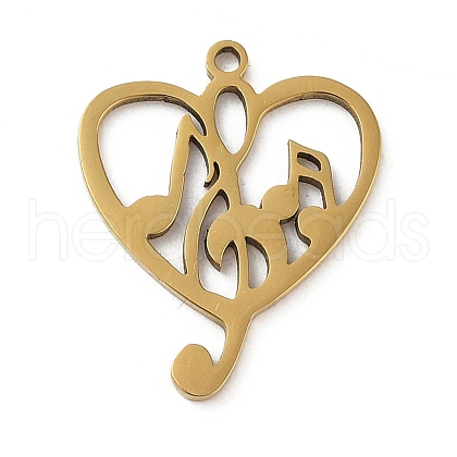 5Pcs 201 Stainless Steel Pendants STAS-B064-09G-1