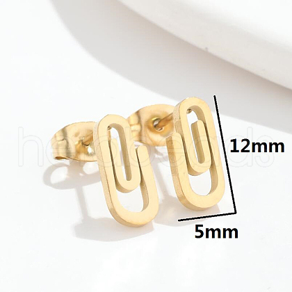 304 Stainless Steel Asymmetrical Earrings EJEW-PW0002-03B-G-1
