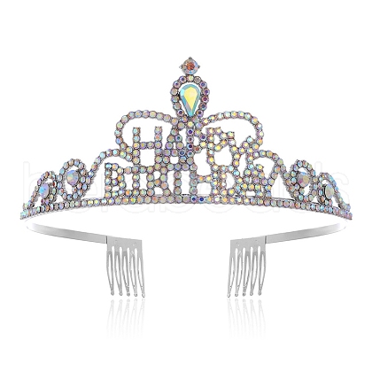 Alloy with Rhinestone Crown Hair Comb PW-WG9B224-07-1