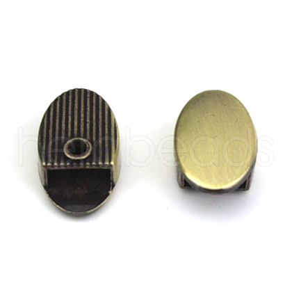 Alloy Bag Zipper Stopper PURS-PW0001-556AB-1