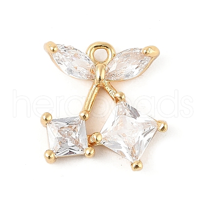Brass Micro Pave Clear Cubic Zirconia Pendants KK-R219-32A-G-1