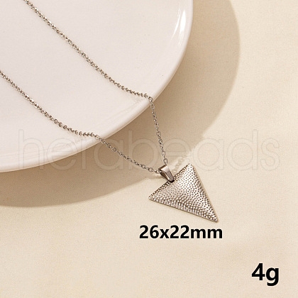 304 Stainless Steel Triangle Pendant Necklaces ZZ2902-3-1