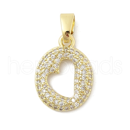 Brass Micro Pave Cubic Zirconia Pendants ZIRC-C012-01G-15-1