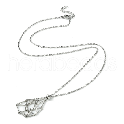 Tarnish Resistant 304 Stainless Steel Macrame Pouch Braided Gemstone Holder NJEW-JN04468-07-1