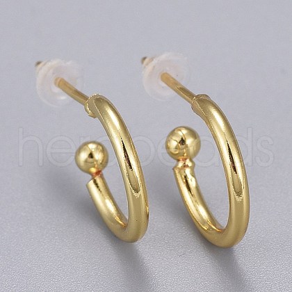 Brass Stud Earrings EJEW-K083-13G-1