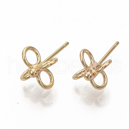 Brass Stud Earrings KK-T050-53G-NF-1