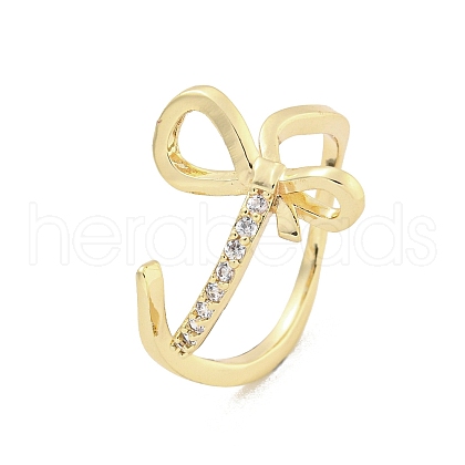 Brass Micro Pave Cubic Zirconia Cuff Rings RJEW-I103-073G-1