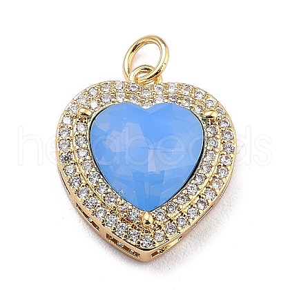 Eco-Friendly Brass Micro Pave Cubic Zirconia Pendants ZIRC-H122-03G-04-1