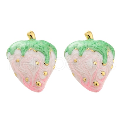 Ion Plating(IP) 304 Stainless Steel Strawberry Stud Earrings EJEW-A114-10G-1