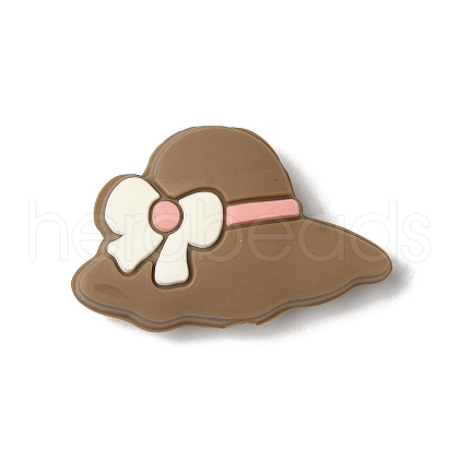 Hat with Bowknot Silicone Focal Beads SIL-M006-04E-1