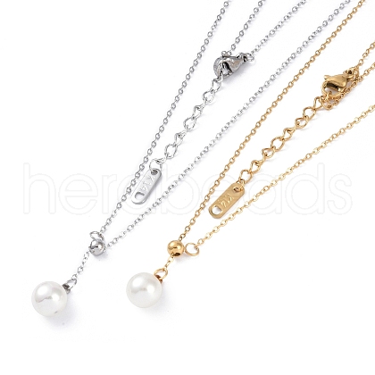 Ion Plating(IP) 304 Stainless Steel Cable Chain Necklaces NJEW-G081-06-1