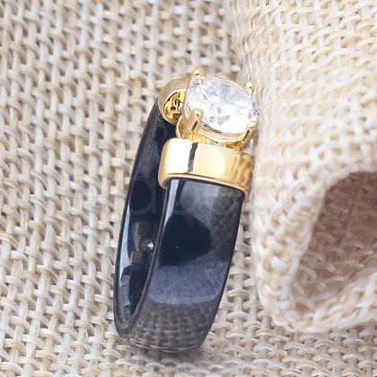 Flat Round Porcelain Finger Rings for Women Men FS-WG6D31E-06-1