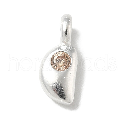 925 Sterling Sliver Cubic Zirconia Moon Charms STER-R002-02S-01-1