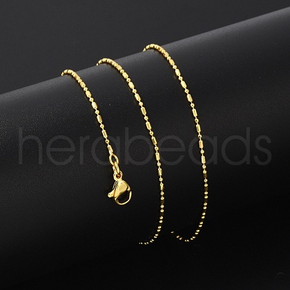 Brass Ball Chain Necklaces for Women NJEW-D302-32G-1