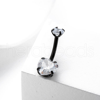 Clear Cubic Zirconia Belly Button Rings FS-WG81544-08-1
