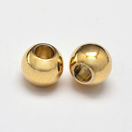 Rack Plating Brass Round Spacer Beads KK-I598-03G-RS-1