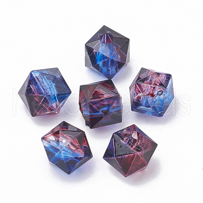 Two Tone Transparent Spray Painted Acrylic Beads ACRP-T005-26C-1