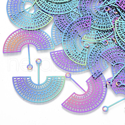 Ion Plating(IP) 201 Stainless Steel Filigree Pendants X-STAS-R102-32-1
