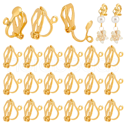   100Pcs Brass Clip-on Earring Findings FIND-PH0002-54B-1