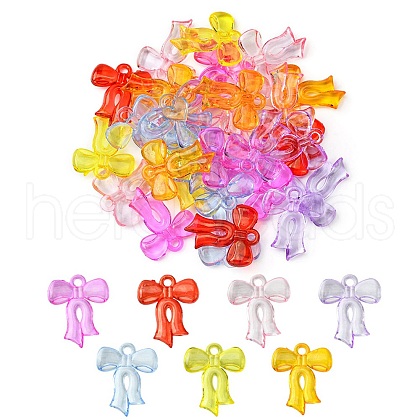 Transparent Acrylic Pendants TACR-YW0001-80-1
