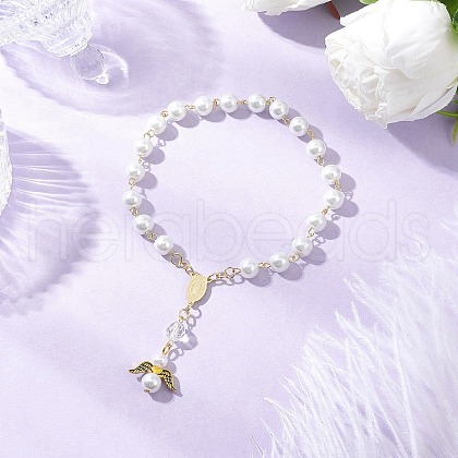 Tibetan Style Alloy Angel Charm Bracelets BJEW-JB11775-01-1