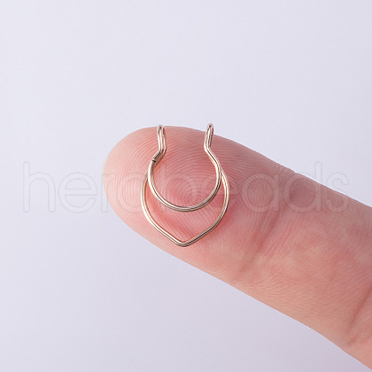 V-Shaped 316L Surgical Stainless Steel No Piercing Circular/Horseshoe Barbell Nose Rings WGED930-04-1