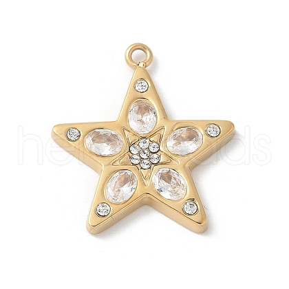 304 Stainless Steel Rhinestone Pendants STAS-Z122-51G-01-1