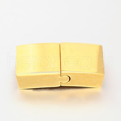Smooth Surface 316 Surgical Stainless Steel Rectangle Magnetic Clasps with Glue-in Ends STAS-E106-26G-1