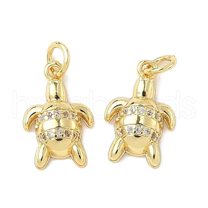 Brass Micro Pave Cubic Zirconia Pendants KK-I355-01G-02-1