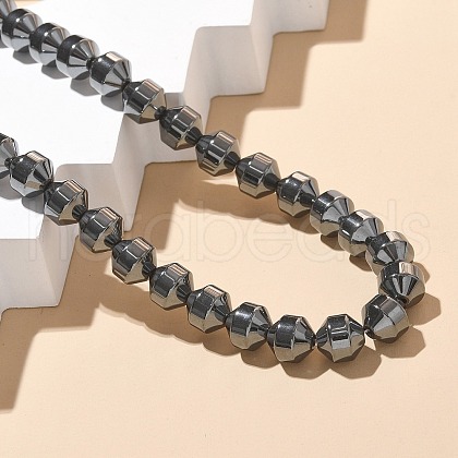 Bicone Synthetic Non-Magnetic Hematite Beaded Necklaces NJEW-R020-06-1