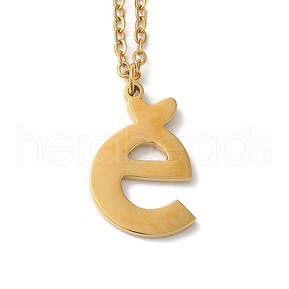 304 Stainless Steel Pendant Necklaces NJEW-H036-02G-E-1