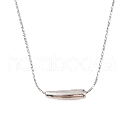 Non-Tarnish 304 Stainless Steel Round Snake Chain Cone Pendant Necklaces NJEW-N055-12P-1