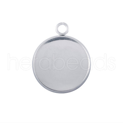 Tarnish Resistant 304 Stainless Steel Pendant Cabochon Settings STAS-Q204-PJ172-25-1