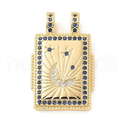 Brass Micro Pave Cubic Zirconia Pendants KK-U053-20G-03-1