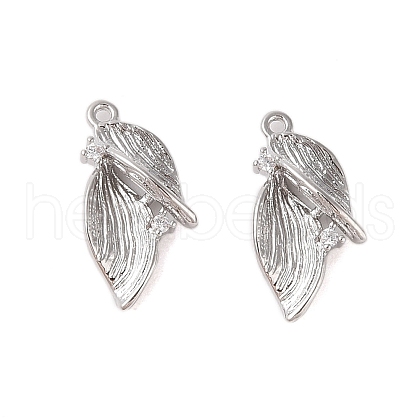 Brass Pendants with Clear Glass Rhinestone KK-N254-65P-1