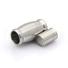 304 Stainless Steel Matte Surface Magnetic Clasps with Glue-in Ends STAS-O042-D-28-1