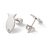 Non-Tarnish 201 Stainless Steel Stud Earring Findings with Hole EJEW-A071-02P-2