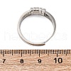 Brass Micro Pave Clear Cubic Zirconia Finger Rings for Women Ease Anxiety RJEW-S624-05P-03-5