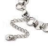 304 Stainless Steel Flat Round Link Chain Bracelet BJEW-Q776-02B-01-5