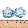 Flower Shape Polymer Clay Rhinestone Beads CLAY-U023-01E-3