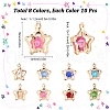 SUNNYCLUE 80Pcs 8 Colors Rhinestone Pendants IFIN-SC0001-68-2